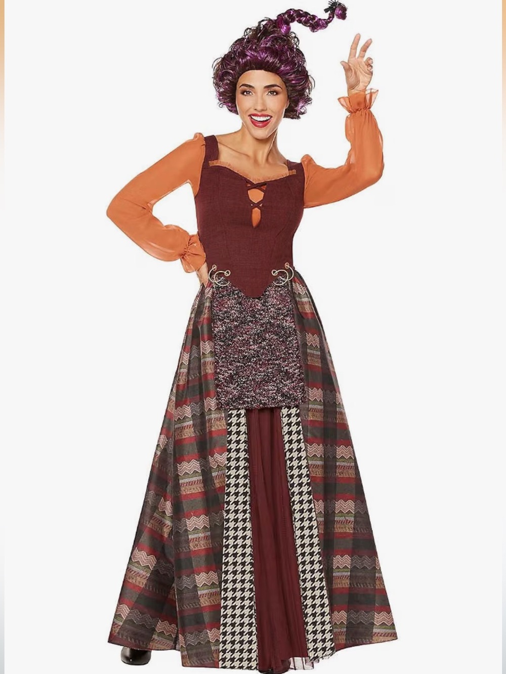 NWT Spirit Halloween Disney Hocus Pocus Mary Sanderson Costume Adult Small 4-6